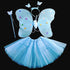 halloween Costumes for girl Cosplay Fairy Princess Butterfly Wings +Headband+Tutu Skirt - menochic